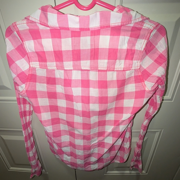 Abercrombie & Fitch Kids Pink and White Plaid Shirt - Picture 3 of 5